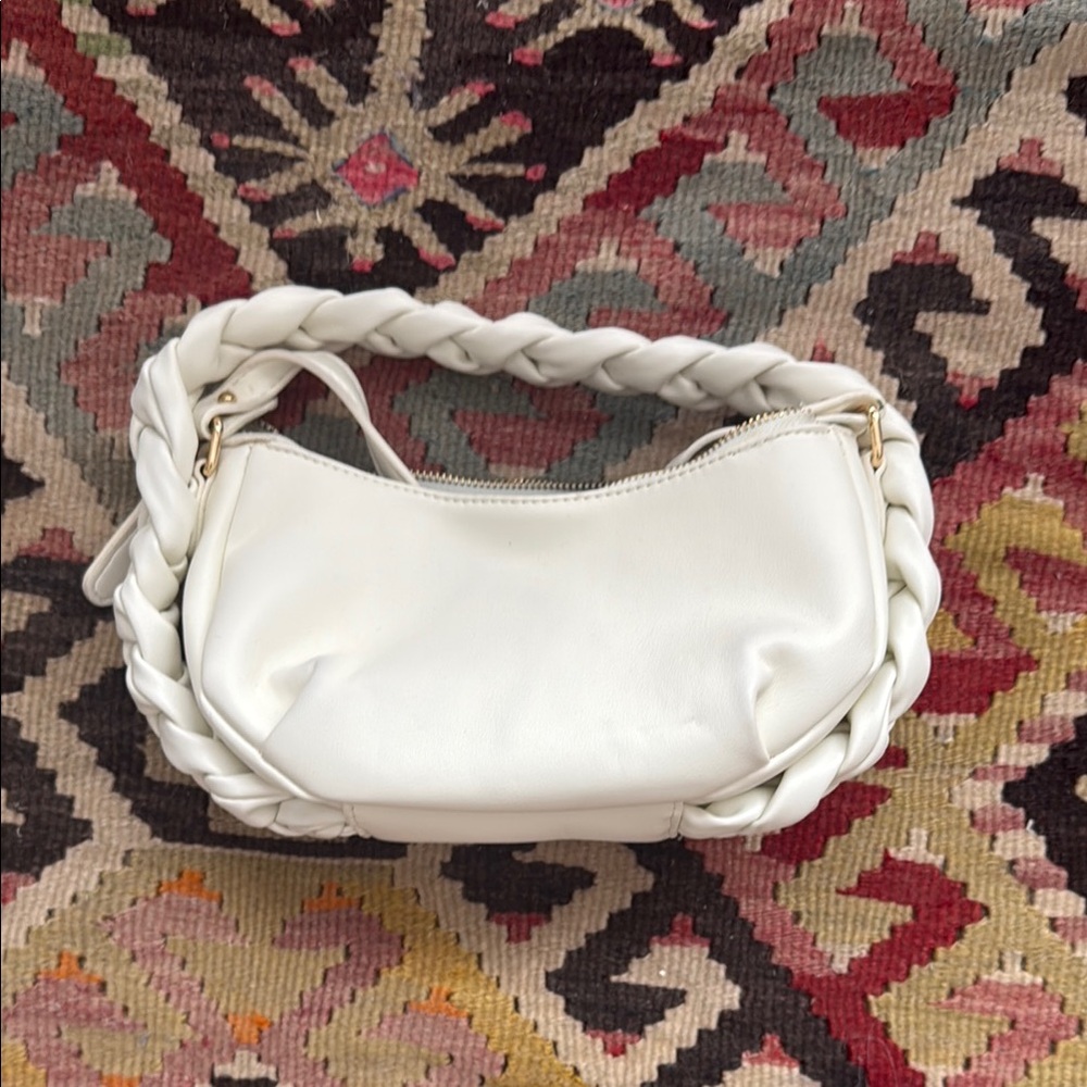 Hereu-style Espiga White Braided Handle Bag